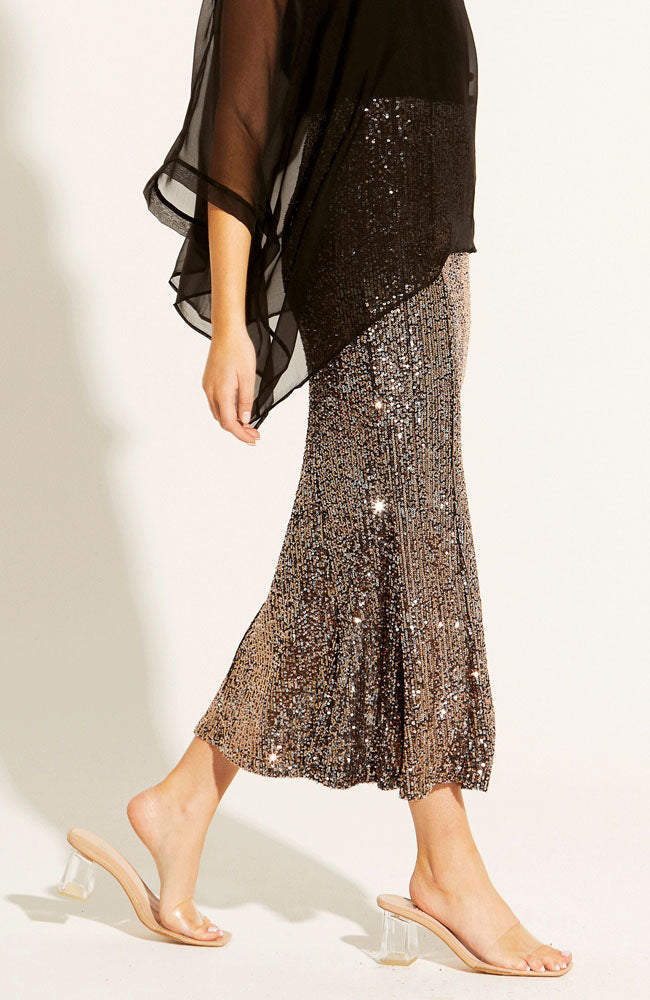 Metallic sequin maxi outlet skirt