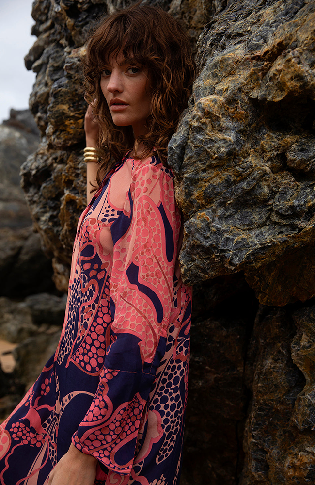 Long Genie-Portofino-Viscose-Coral