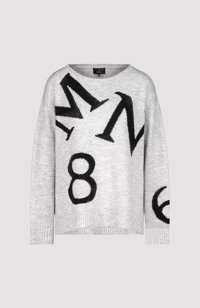 Sweater with Decorative Letters - Cloud