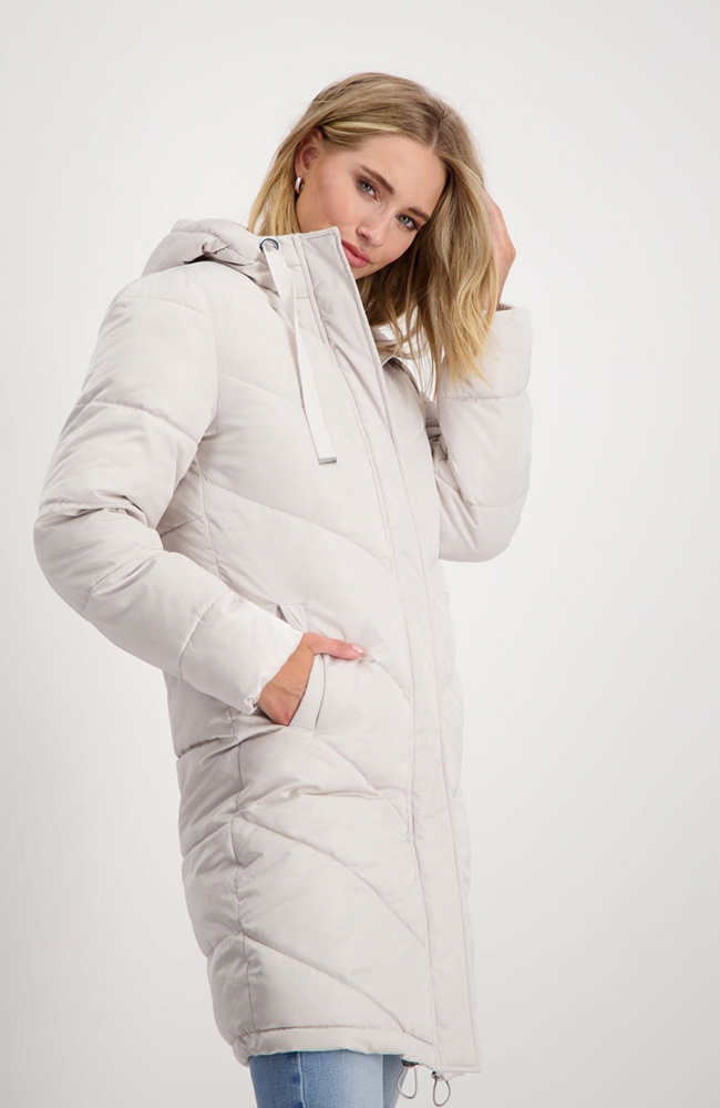 Quilted Puffer Coat - Stone