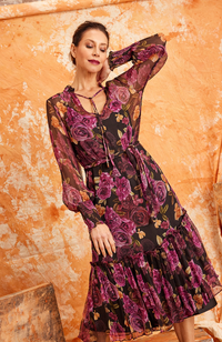 Mia Silk Dress - Purple Rose