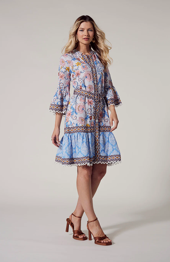 Anacapri Dress - Ecru Multi