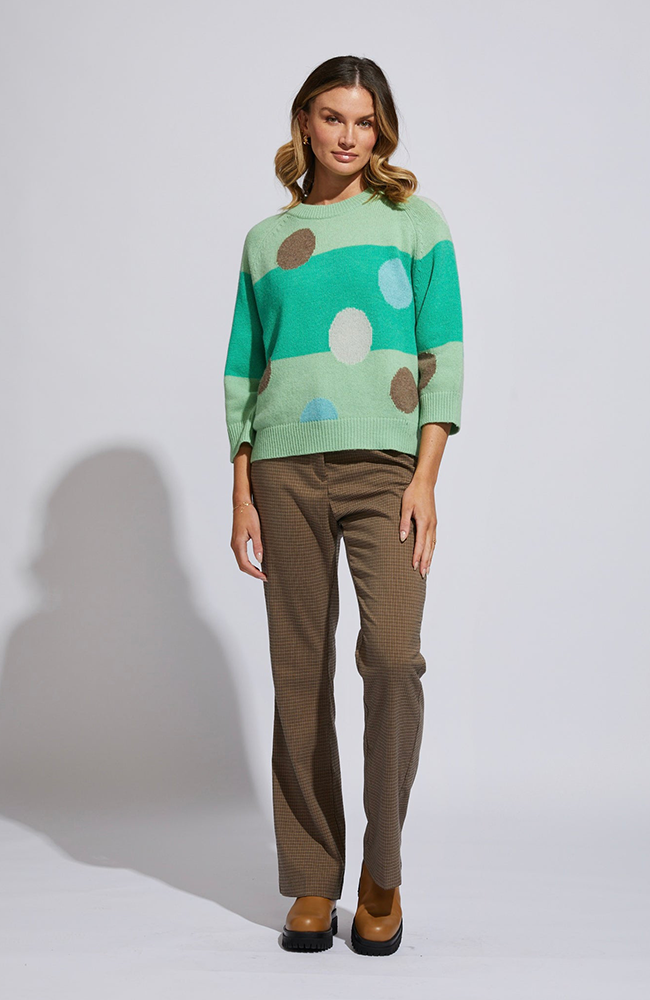 Spot Stripe Jumper - Mint