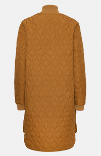 Long Quilt Coat - Golden Brown