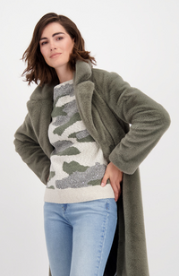 Time To Shine Faux Fur Coat - Khaki