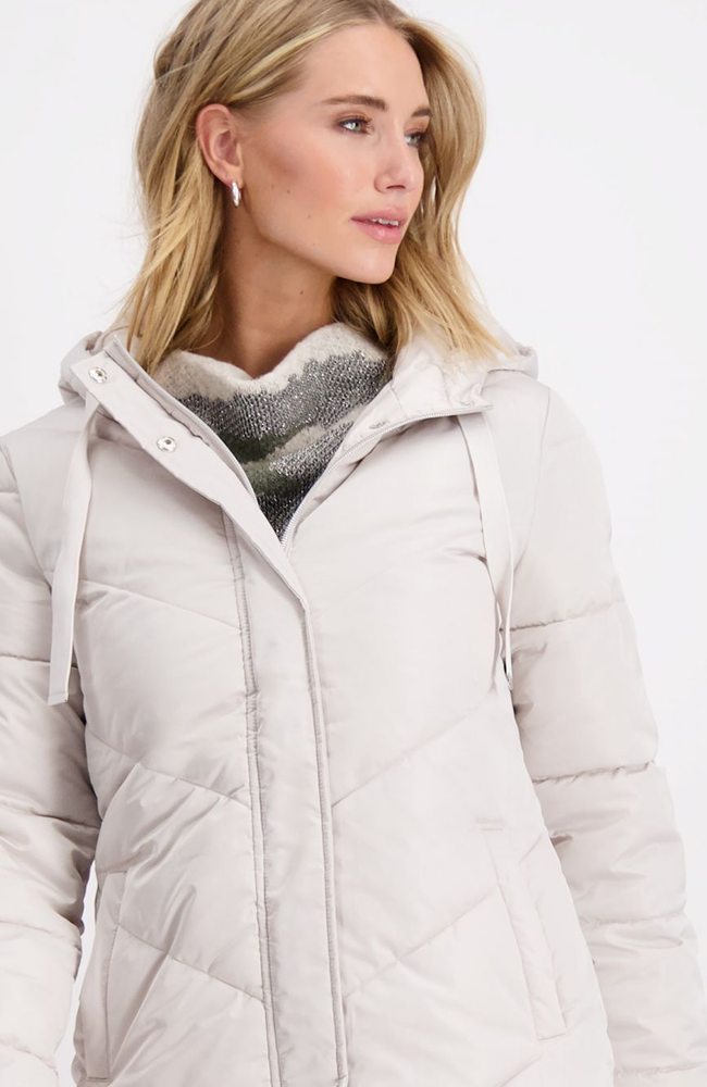 Quilted Puffer Coat - Stone