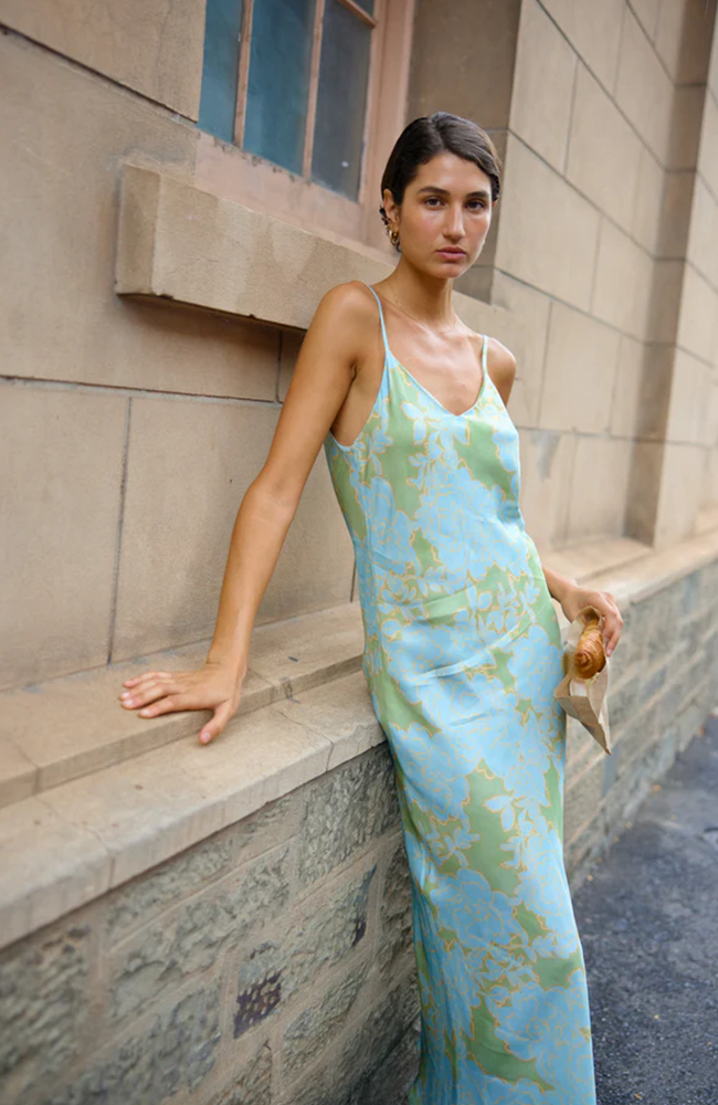 Rou Slip Dress - Ocean Bloom