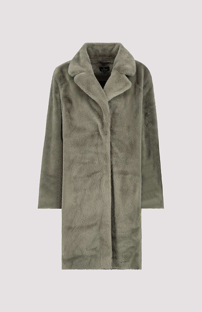 Time To Shine Faux Fur Coat - Khaki