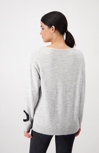 Sweater with Decorative Letters - Cloud