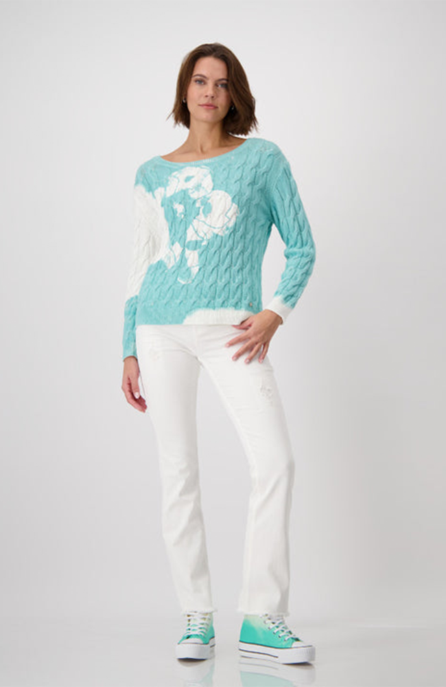 Round Neck Pullover - Mint Print