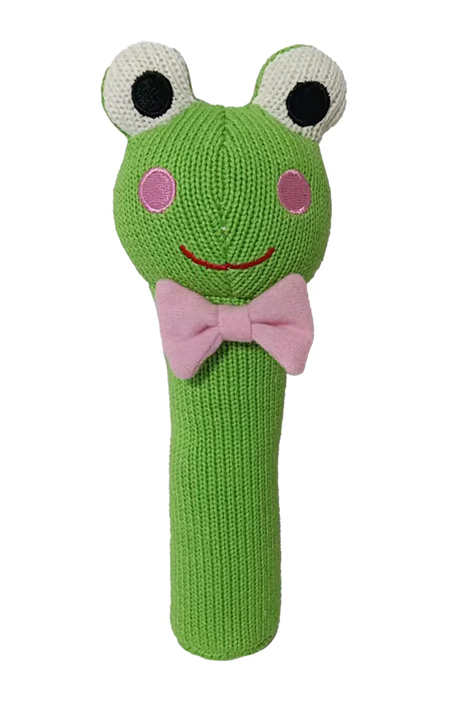 Hand Knit Rattle - Frog