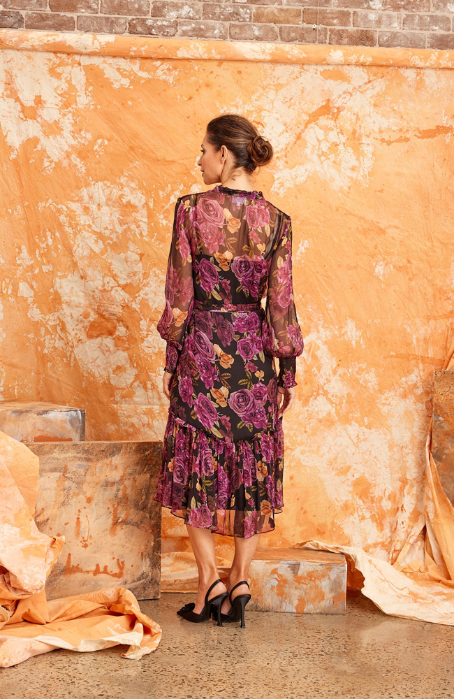 Mia Silk Dress - Purple Rose