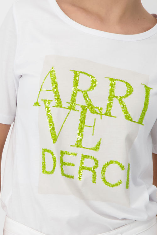 Arrivederci Decorative T-Shirt - White Green