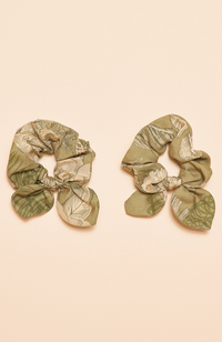 Toile Scrunchies - Olive - Sold Individually