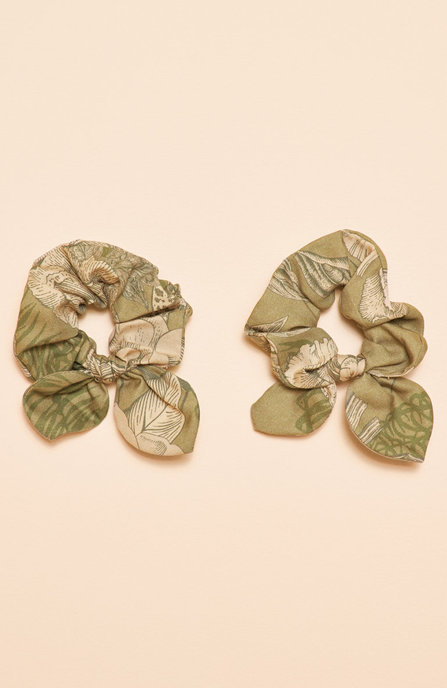 Toile Scrunchies - Olive - Sold Individually