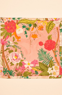 Silk Tropical Floral and Fauna Scarf - Petal