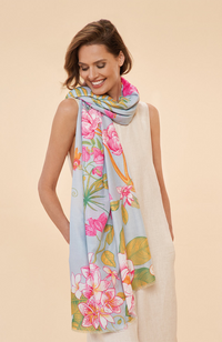 Printed Floral Jungle Scarf - Lavender