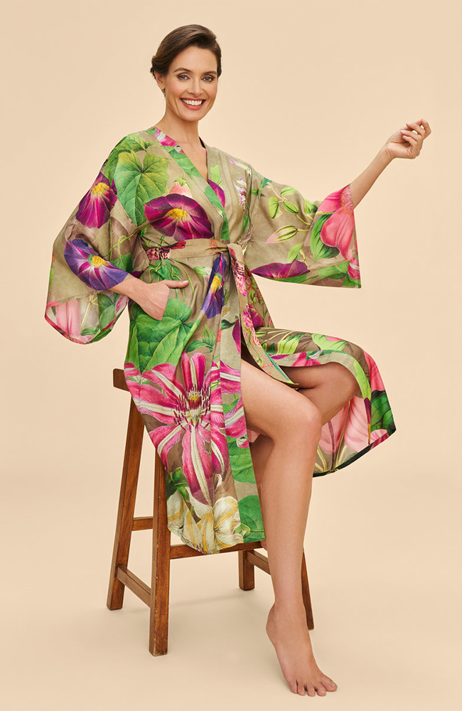 Oversized Botanicals Kimono Gown