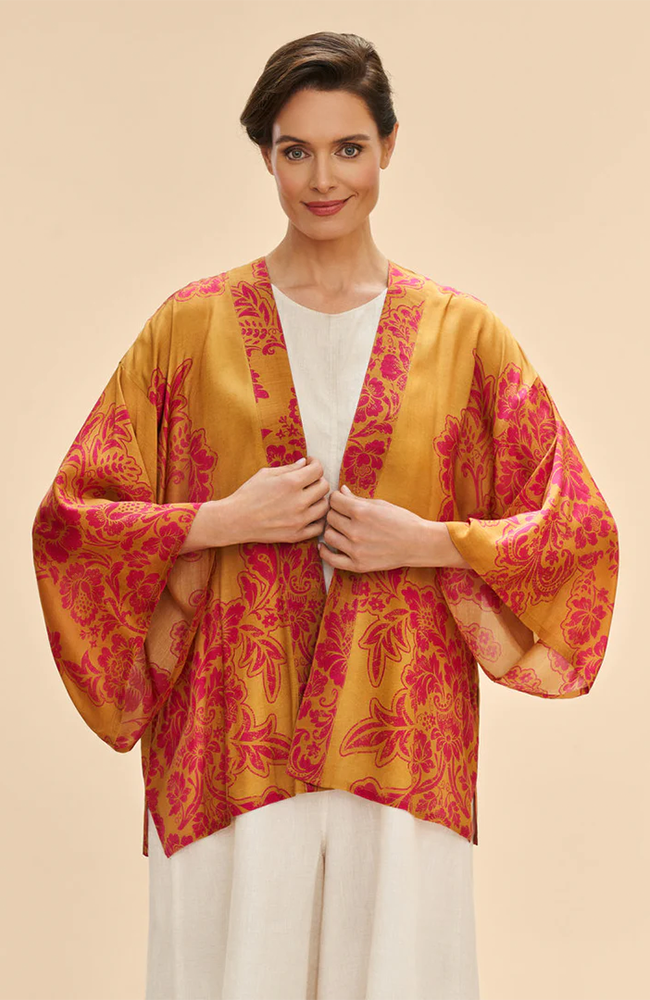 Tapestry Kimono Jacket - Mustard