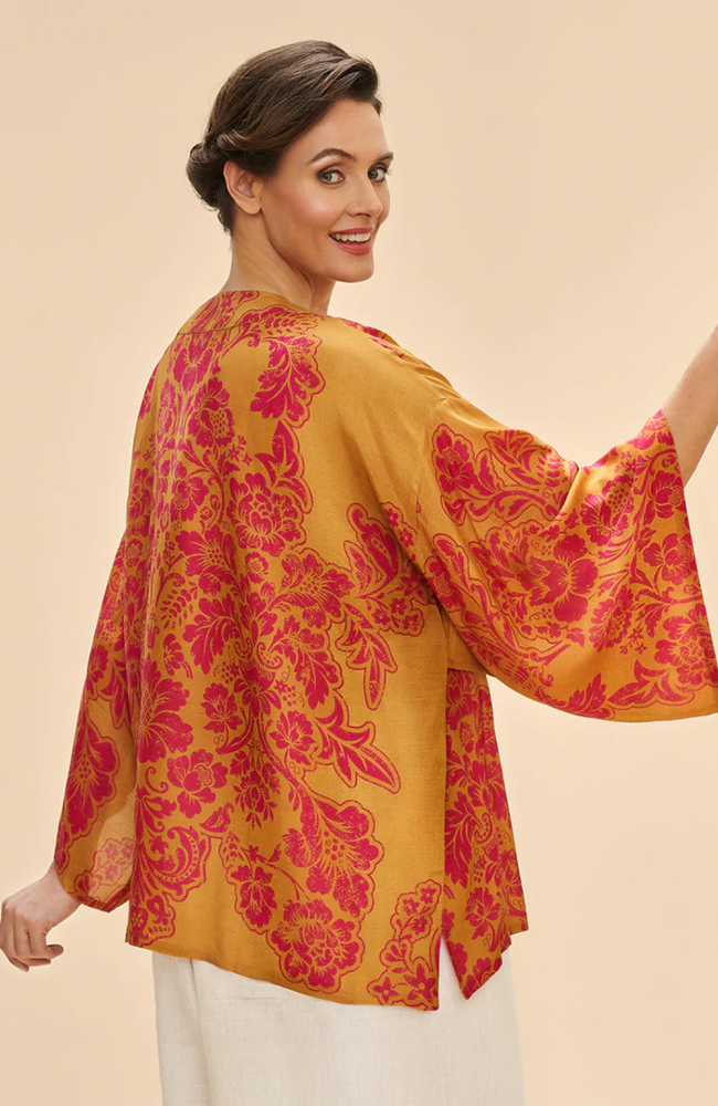 Tapestry Kimono Jacket - Mustard