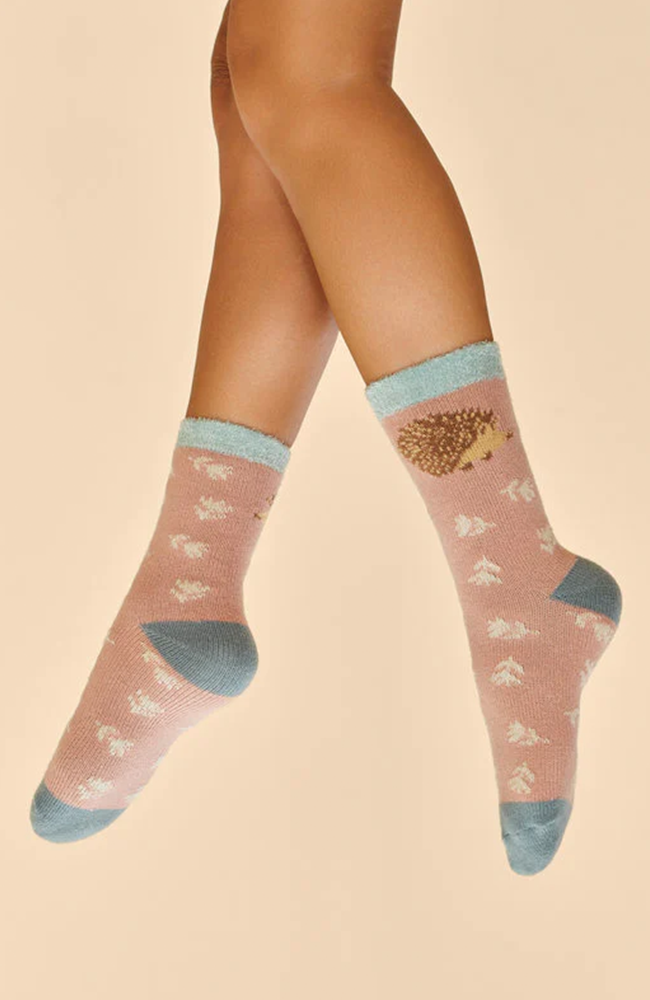 Happy Hedgehog Cosy Socks - Petal