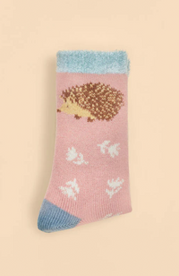 Happy Hedgehog Cosy Socks - Petal