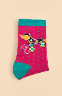 On a Roll Ankle Socks - Fuchsia