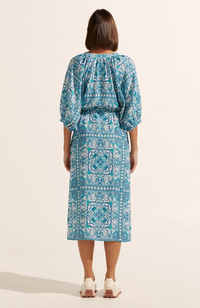 Sojourn Dress - Sapphire Tile