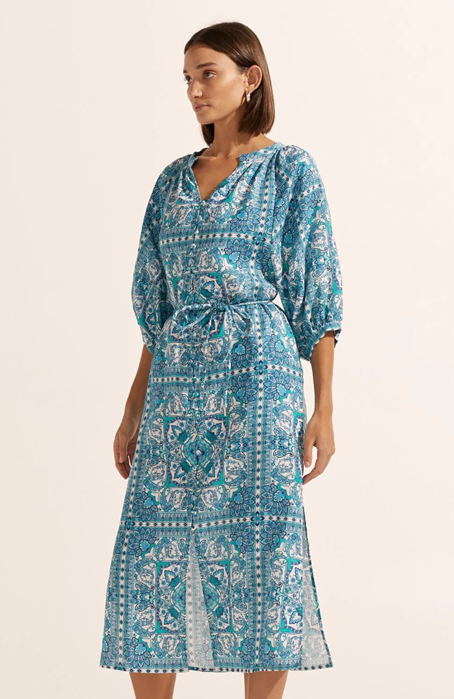 Sojourn Dress - Sapphire Tile