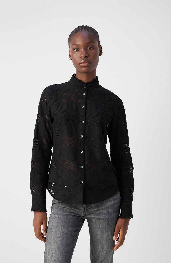 Jetta Lace Shirt - Black