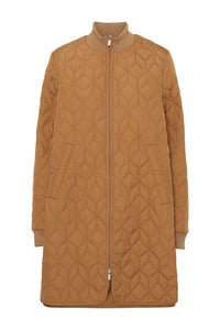 Long Quilt Coat - Cub Brown