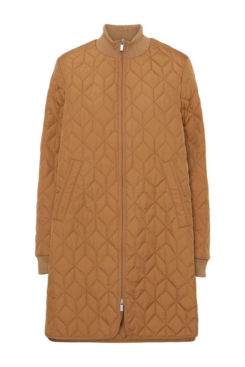 Long Quilt Coat - Cub Brown