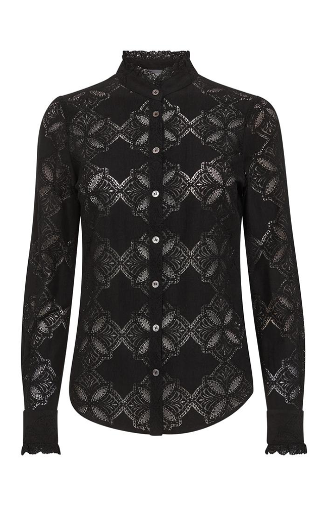 Jetta Lace Shirt - Black