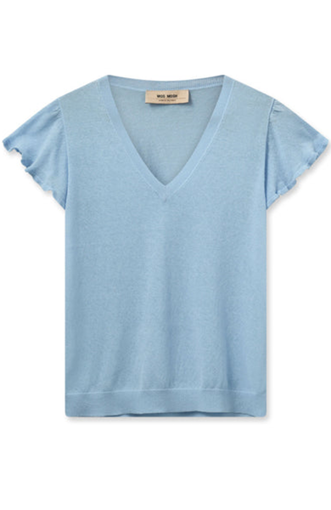 Ganna V-Neck Knit Top - Blue