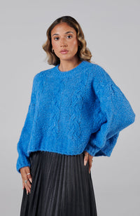 Carina Cable Knit - Cobalt