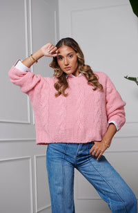 Carina Cable Knit - Pink