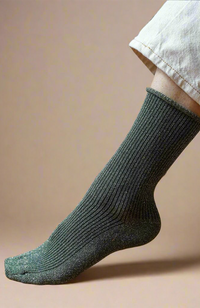 Glitter Lurex Socks - Khaki