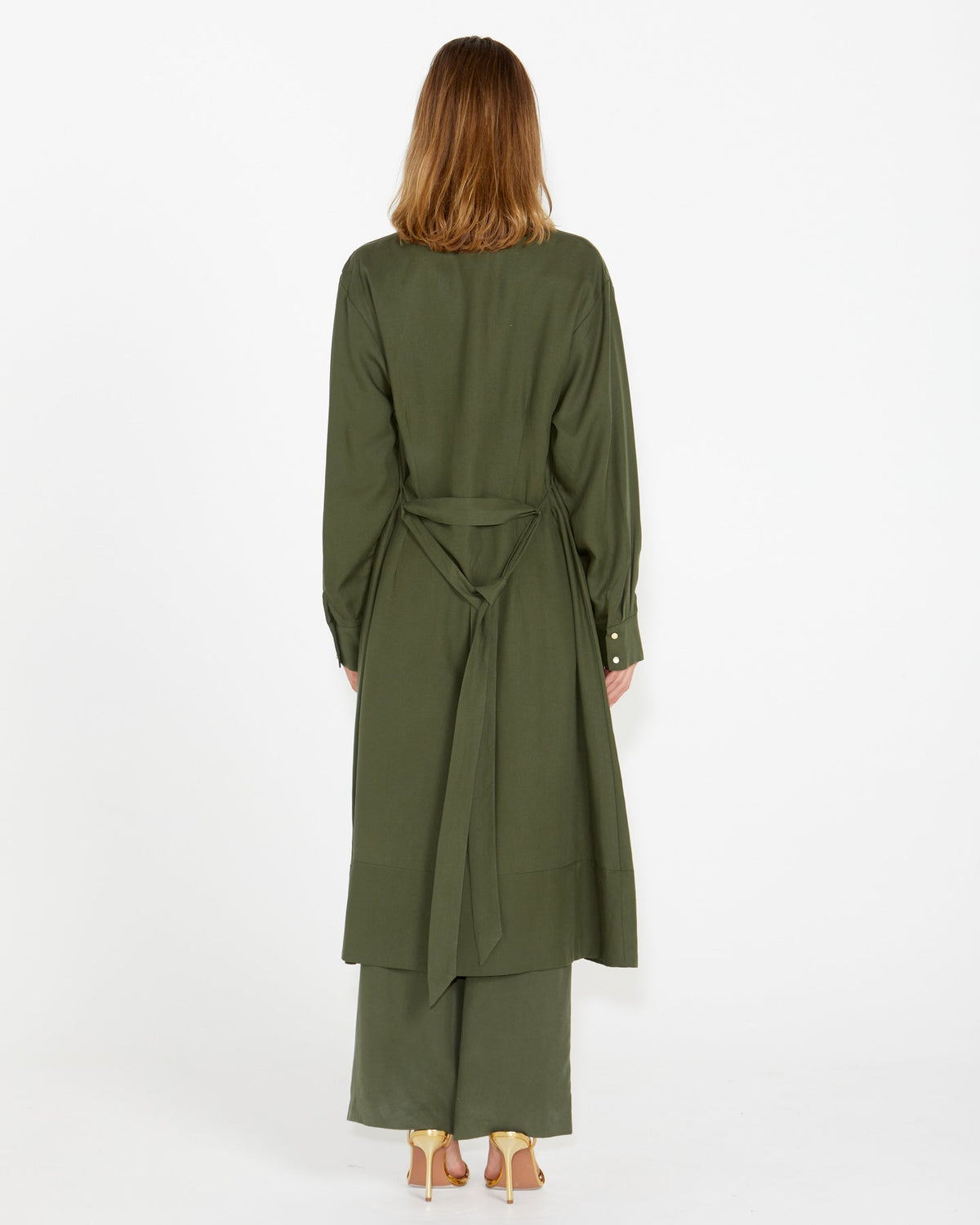 Alter Ego Duster Shirt Dress - Olive