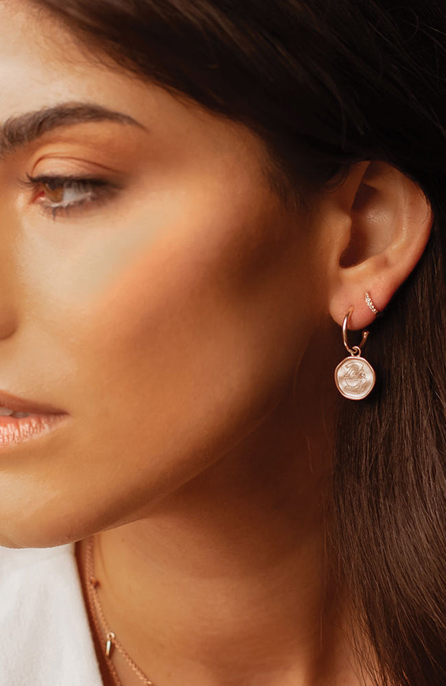 Empowerment hoop earring - Rose Gold