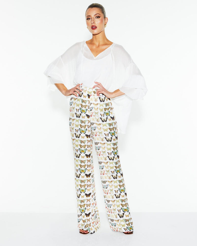 Taking Flight Pant - White Butterfly