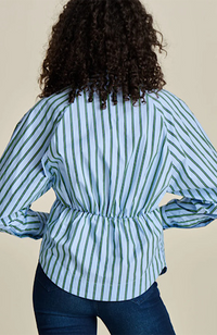 Striped Poplin Blouse - Cloudy Blue