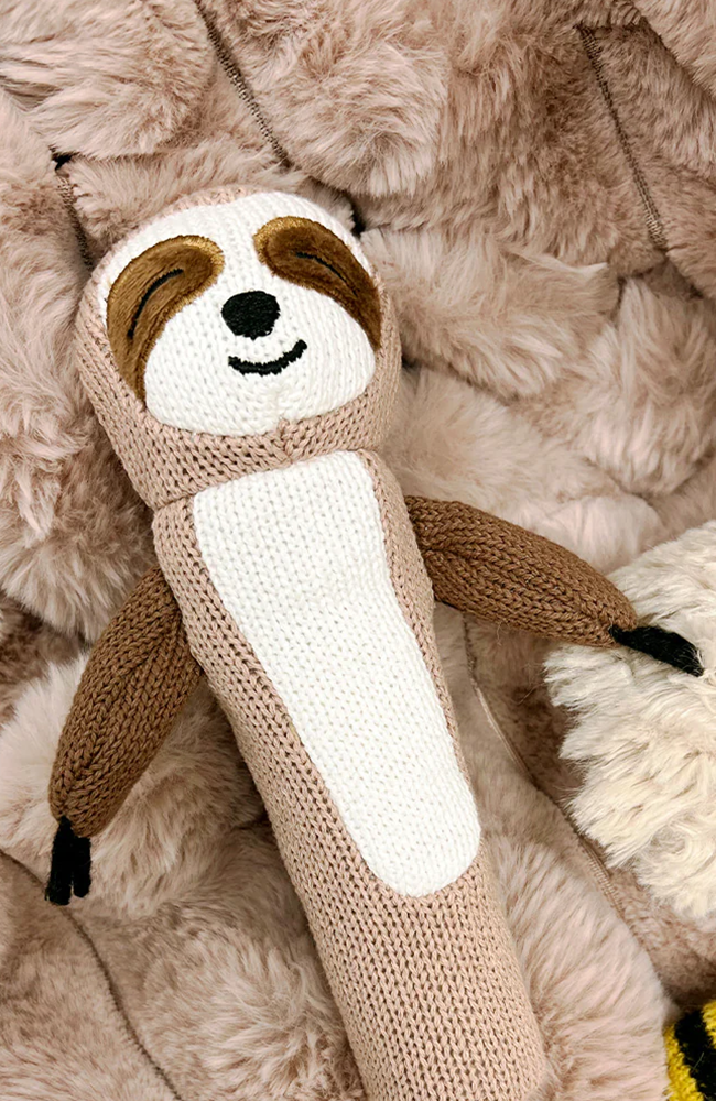 Hand Knit Rattle - Sloth