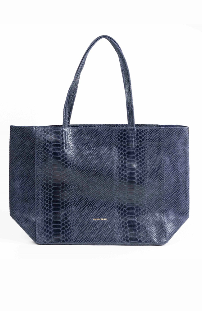 Rectangular Tote - Navy Snake Skin