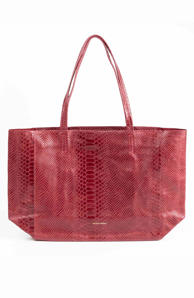 Rectangular Tote - Rouge Snake Skin