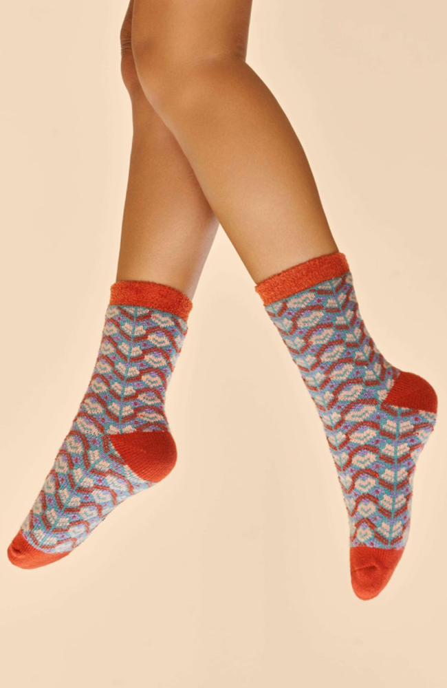 Fair Isle Cosy Socks - Teal