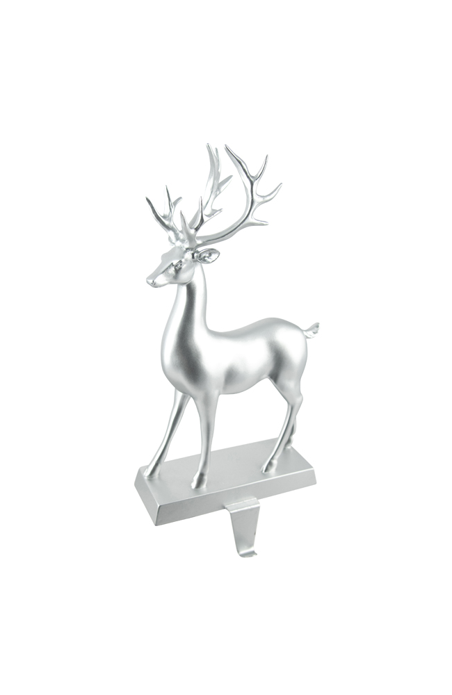 Standing Reindeer Stocking Holder - Silver