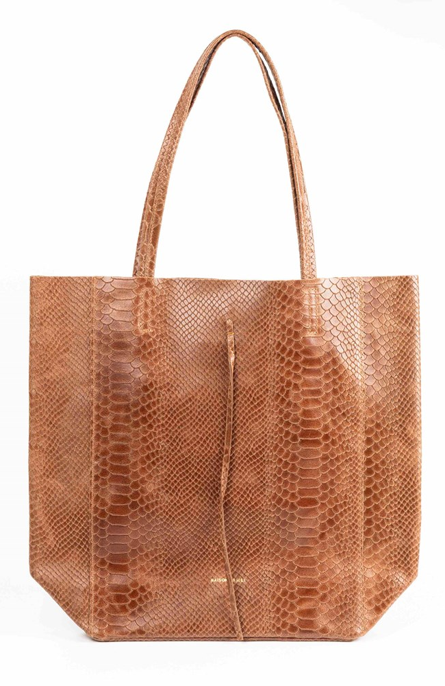 Bronte Tote - Cream Snake Skin