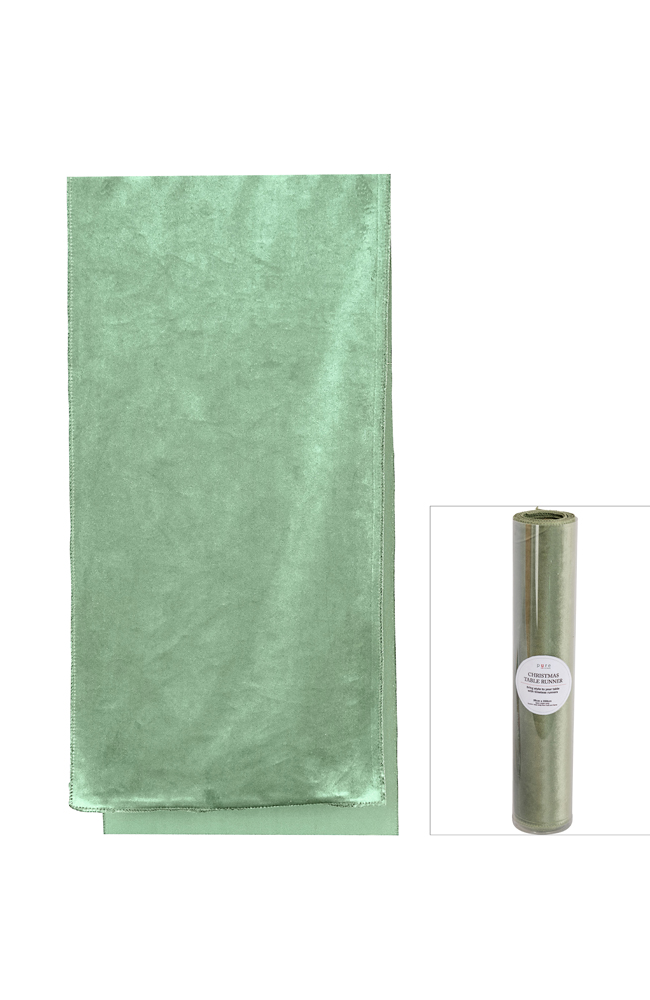 Luxe Velvet Table Runner - Mint 200cm