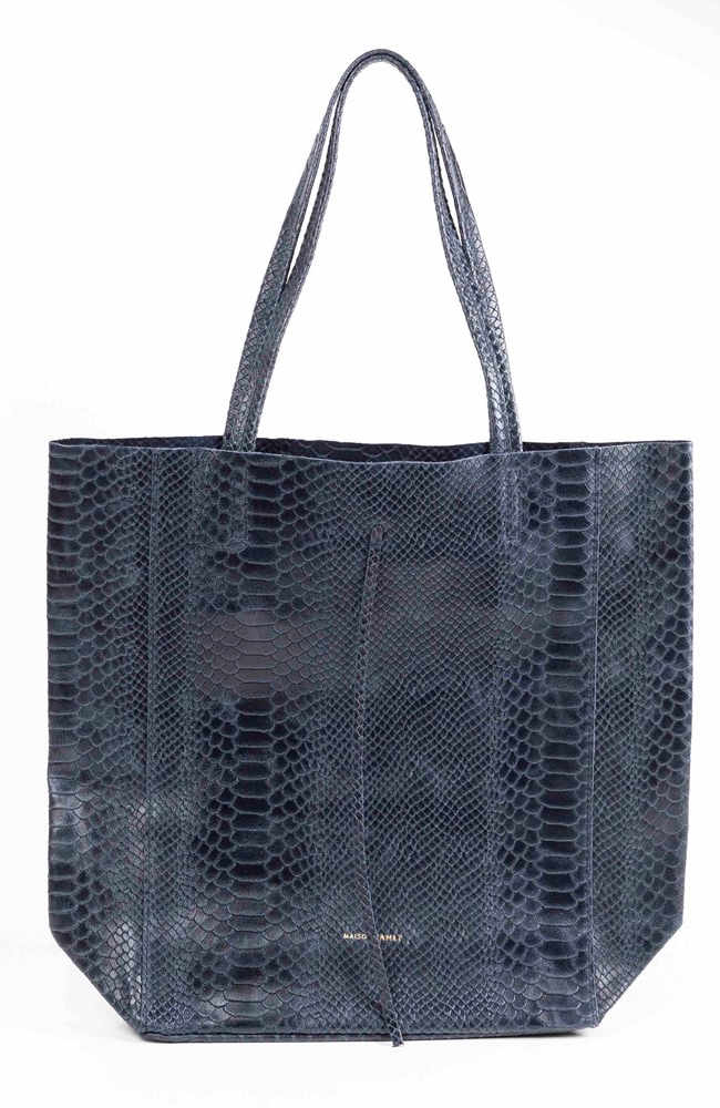 Bronte Tote - Navy Snake Skin