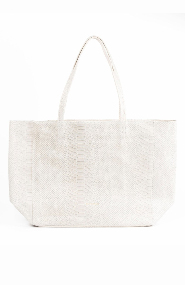 Rectangular Tote - Cream Snake Skin